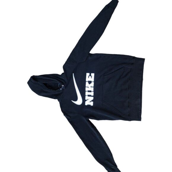 Vintage Embroidered Nike Hoodie Medium Big Logo Black - Picture 4 of 10